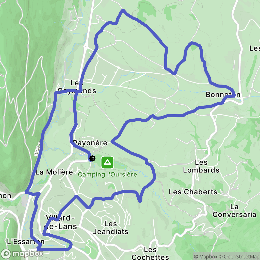 Villard-de-Lans : carte du parcours de randonnée - France