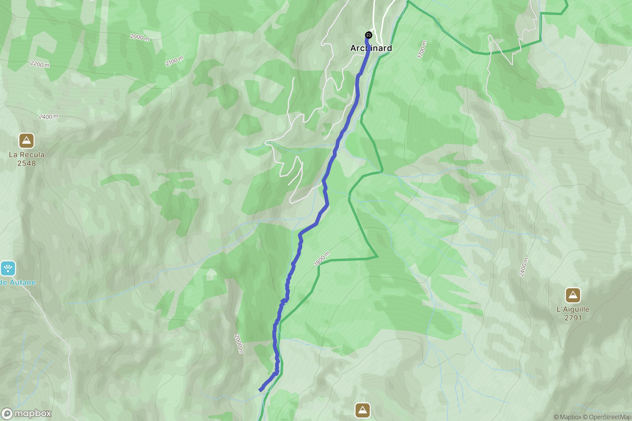 Orcières : carte du parcours de randonnée - France