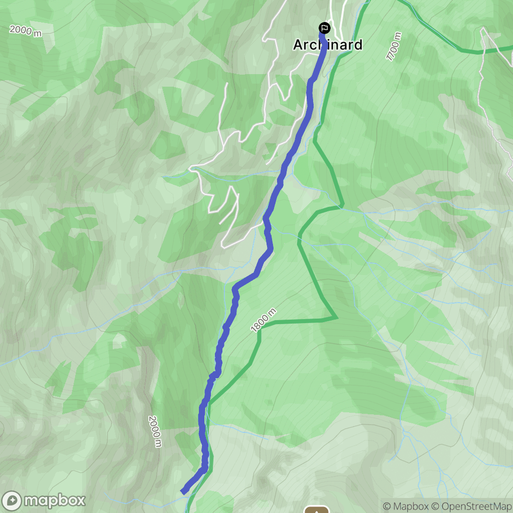 Orcières : carte du parcours de randonnée - France