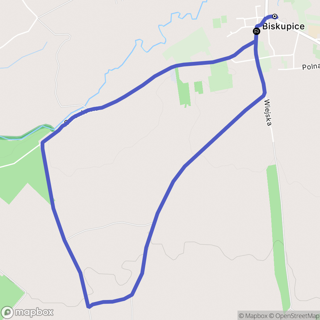Biskupice: mapa trasy - Poland