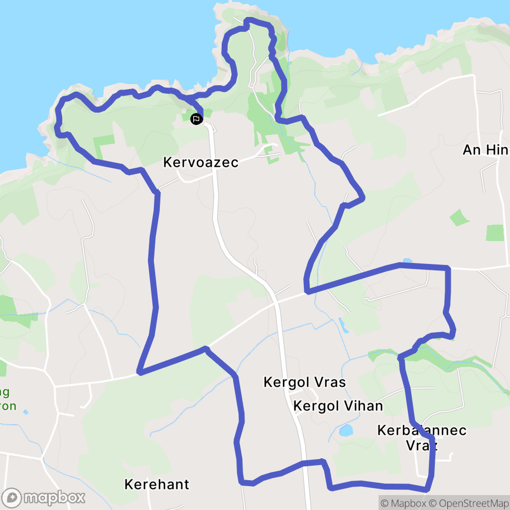 Beuzec-Cap-Sizun : carte du parcours de randonnée - France