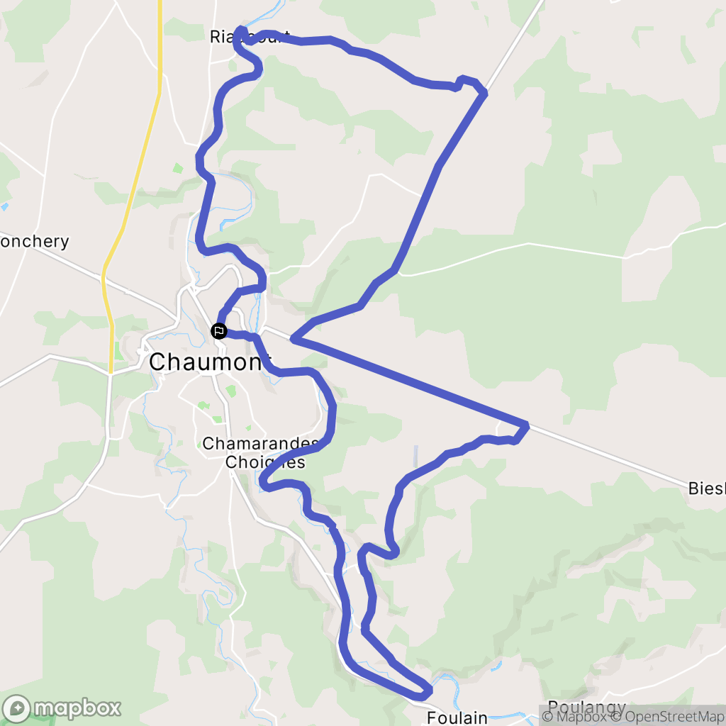 Chaumont : carte du parcours de randonnée - France
