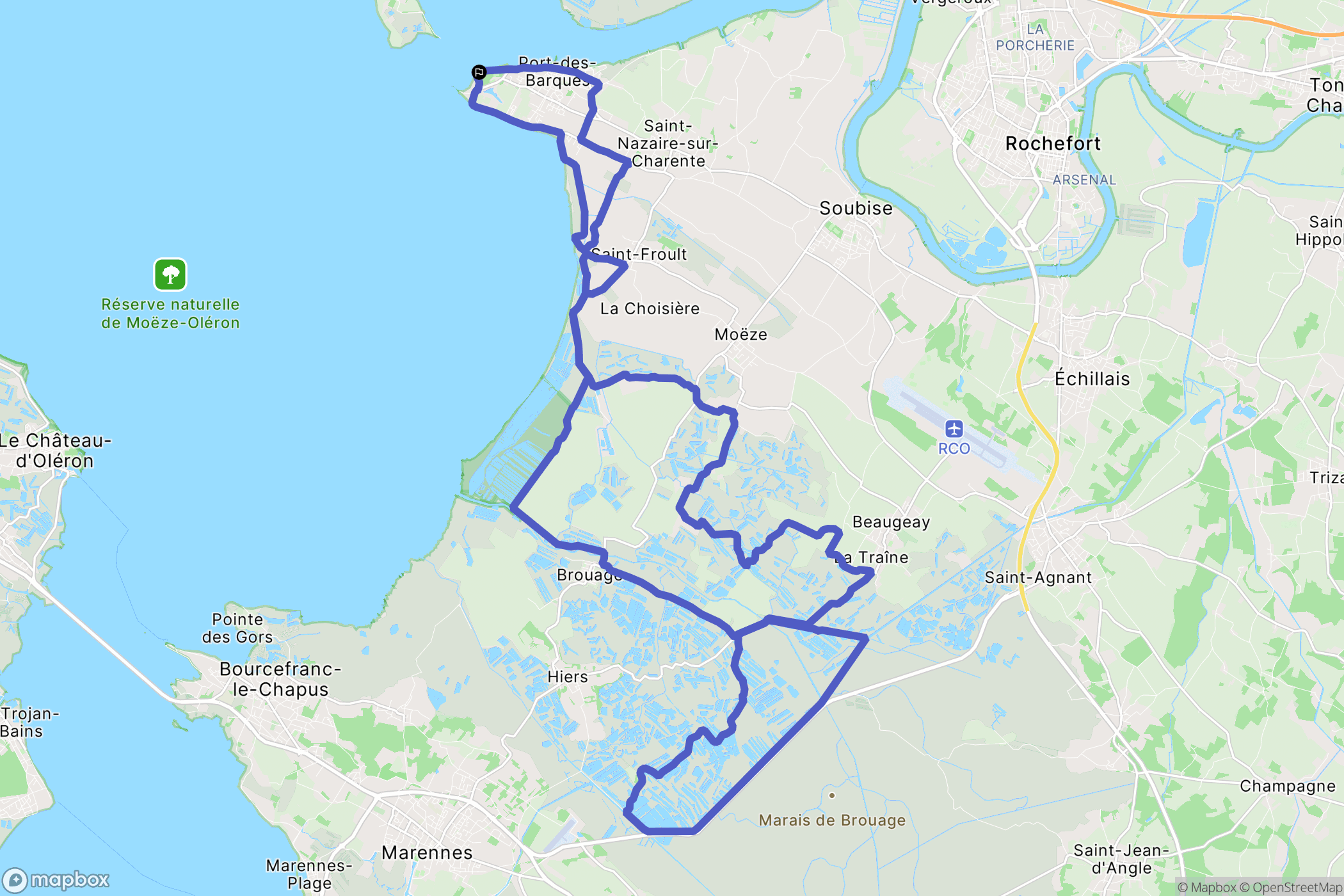 Port-des-Barques : carte du parcours de randonnée - France