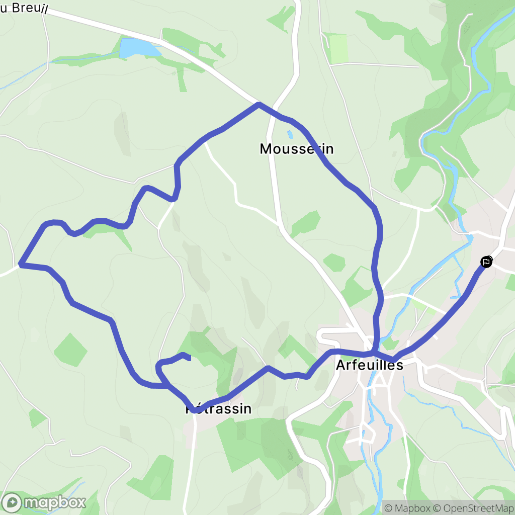 Arfeuilles : carte du parcours de randonnée - France