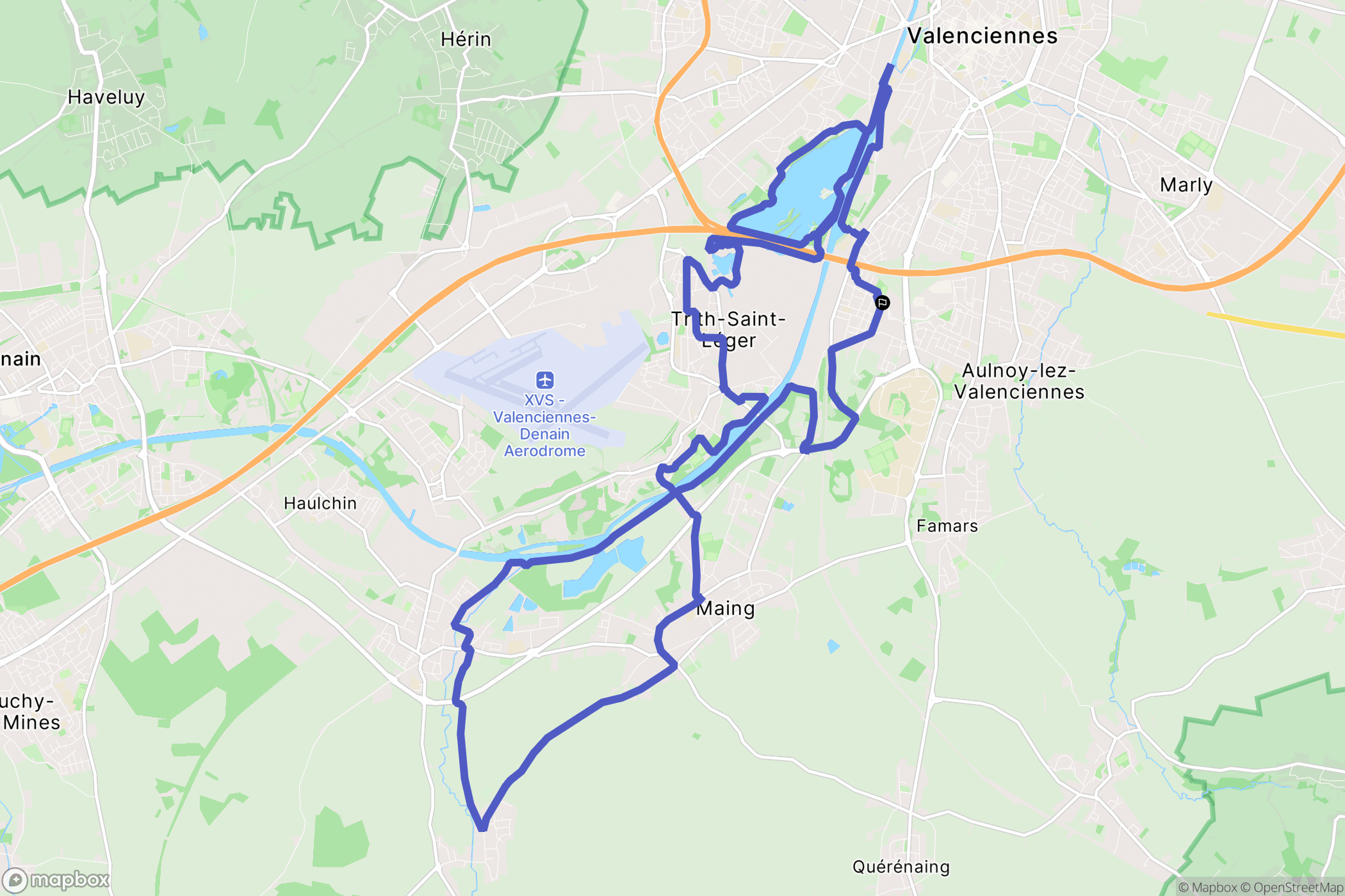 Trith-Saint-Léger : carte du parcours de randonnée - France