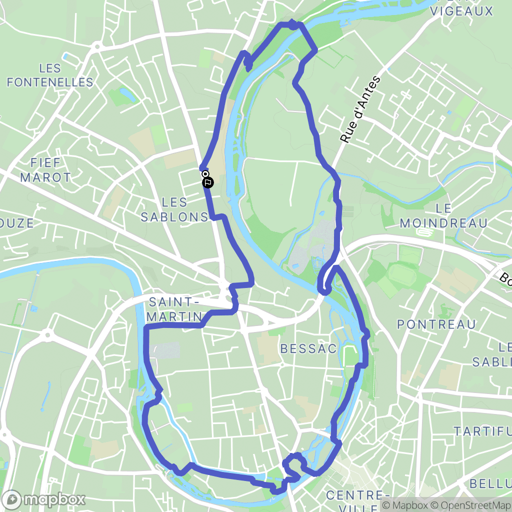 Niort : carte du parcours de randonnée - France
