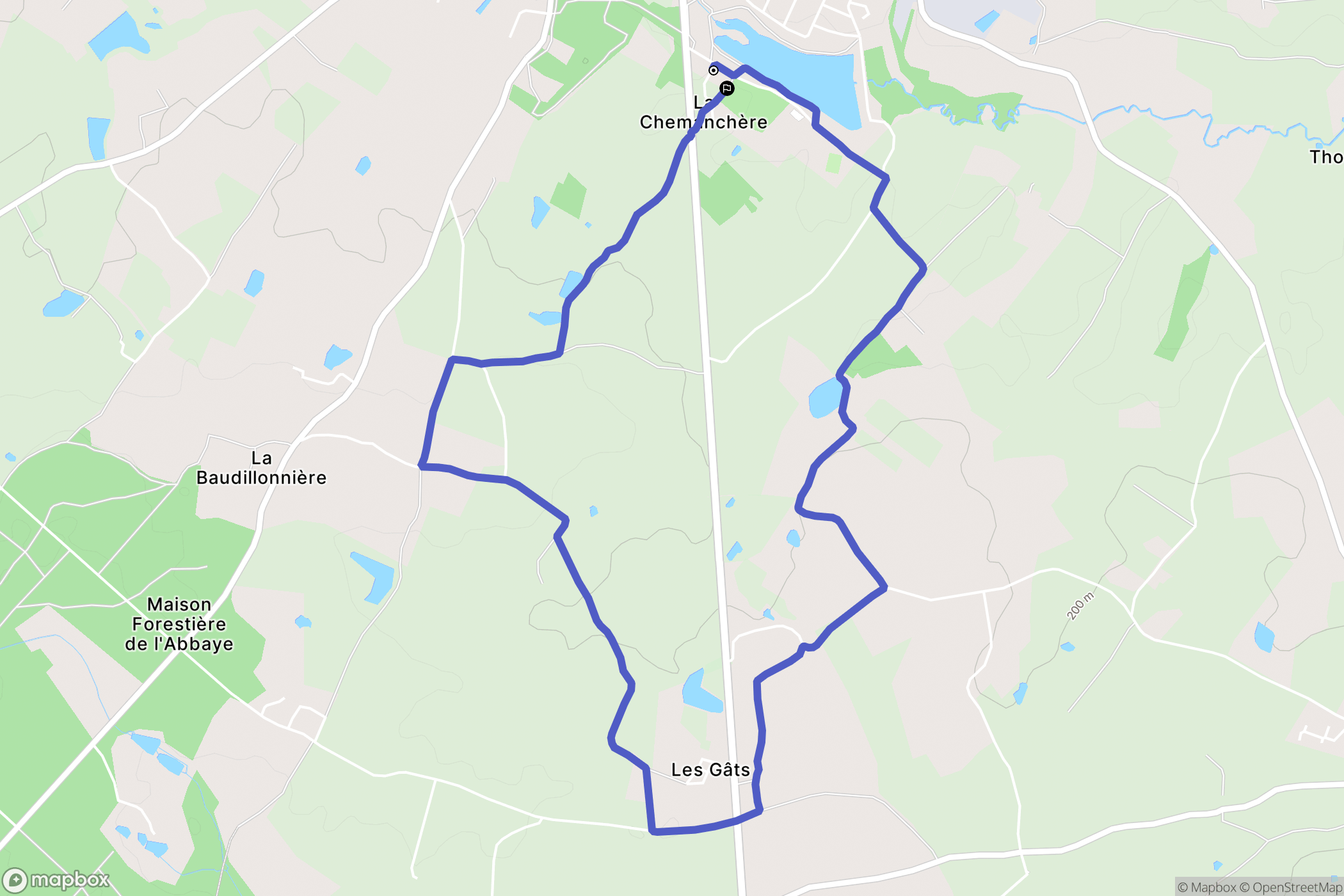 Secondigny : carte du parcours de randonnée - France