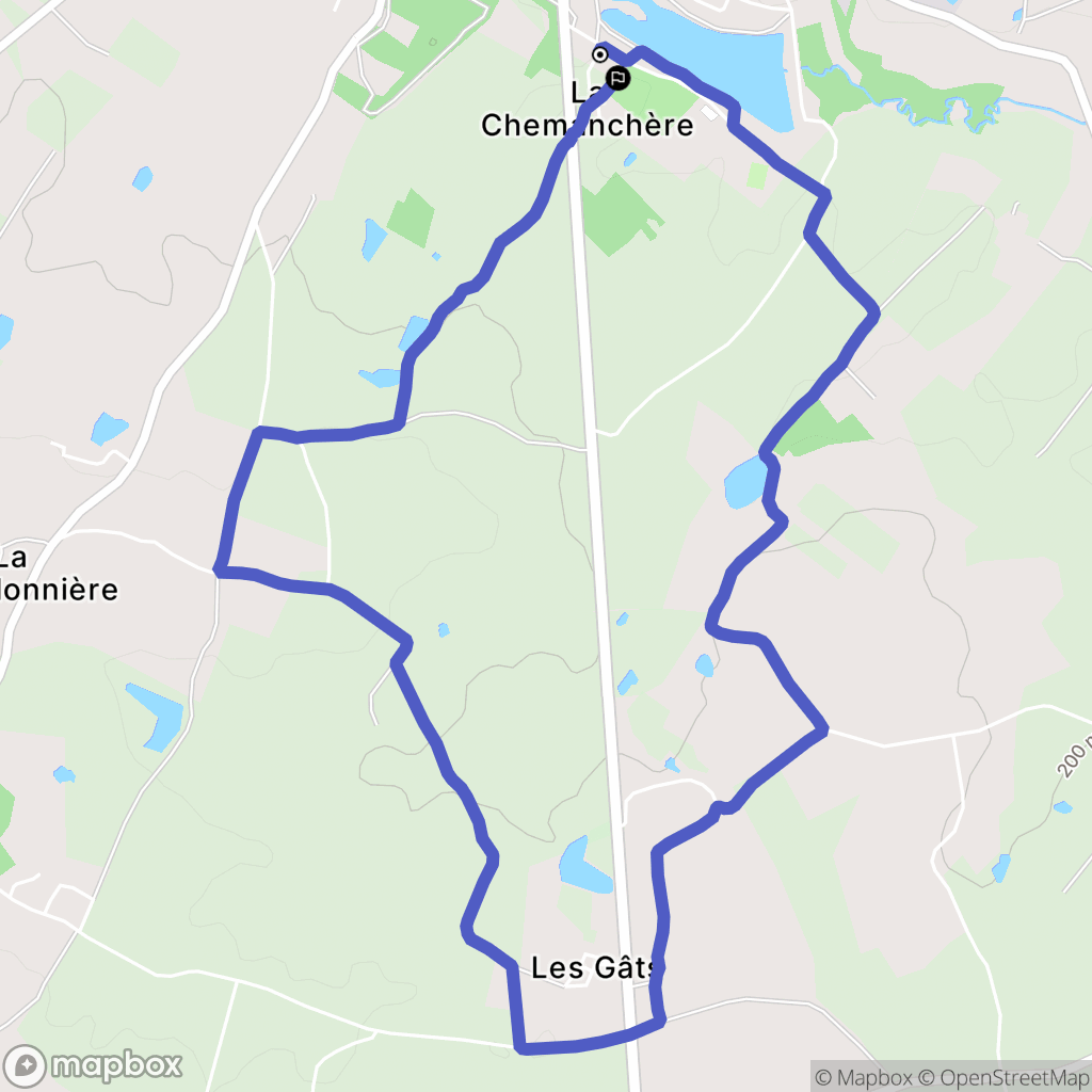 Secondigny : carte du parcours de randonnée - France