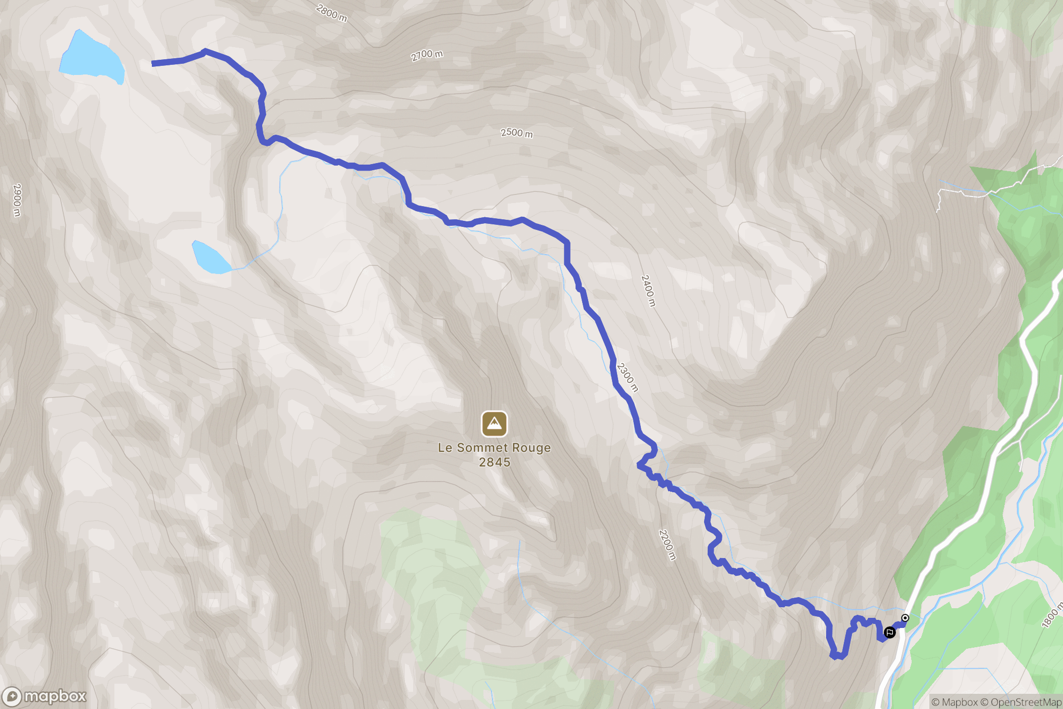 Saint-Paul-sur-Ubaye : carte du parcours de randonnée - France