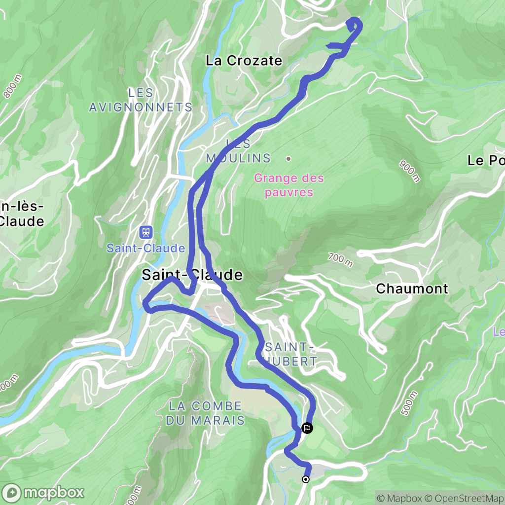 Villard-Saint-Sauveur : carte du parcours de randonnée - France