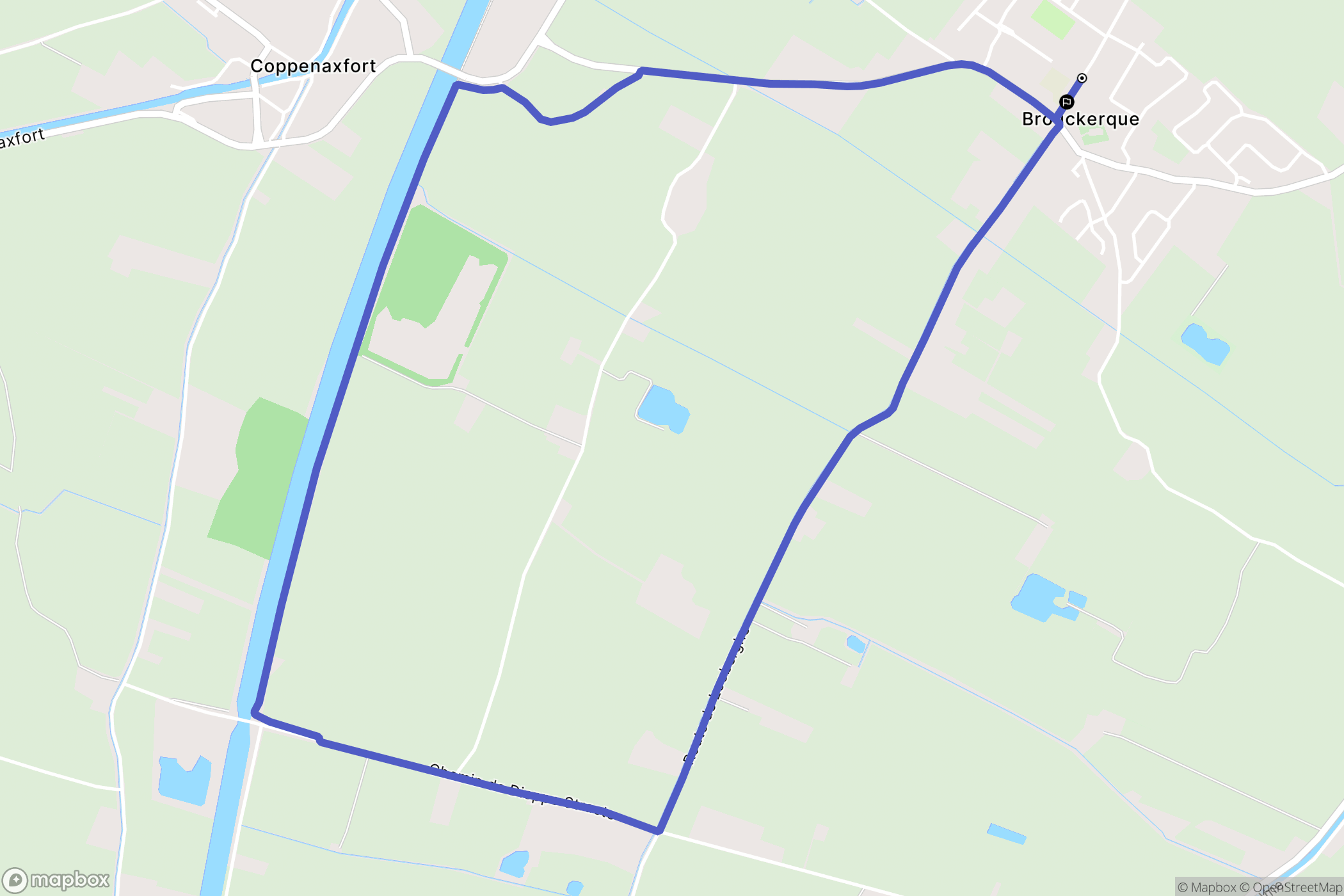Brouckerque : carte du parcours de randonnée - France