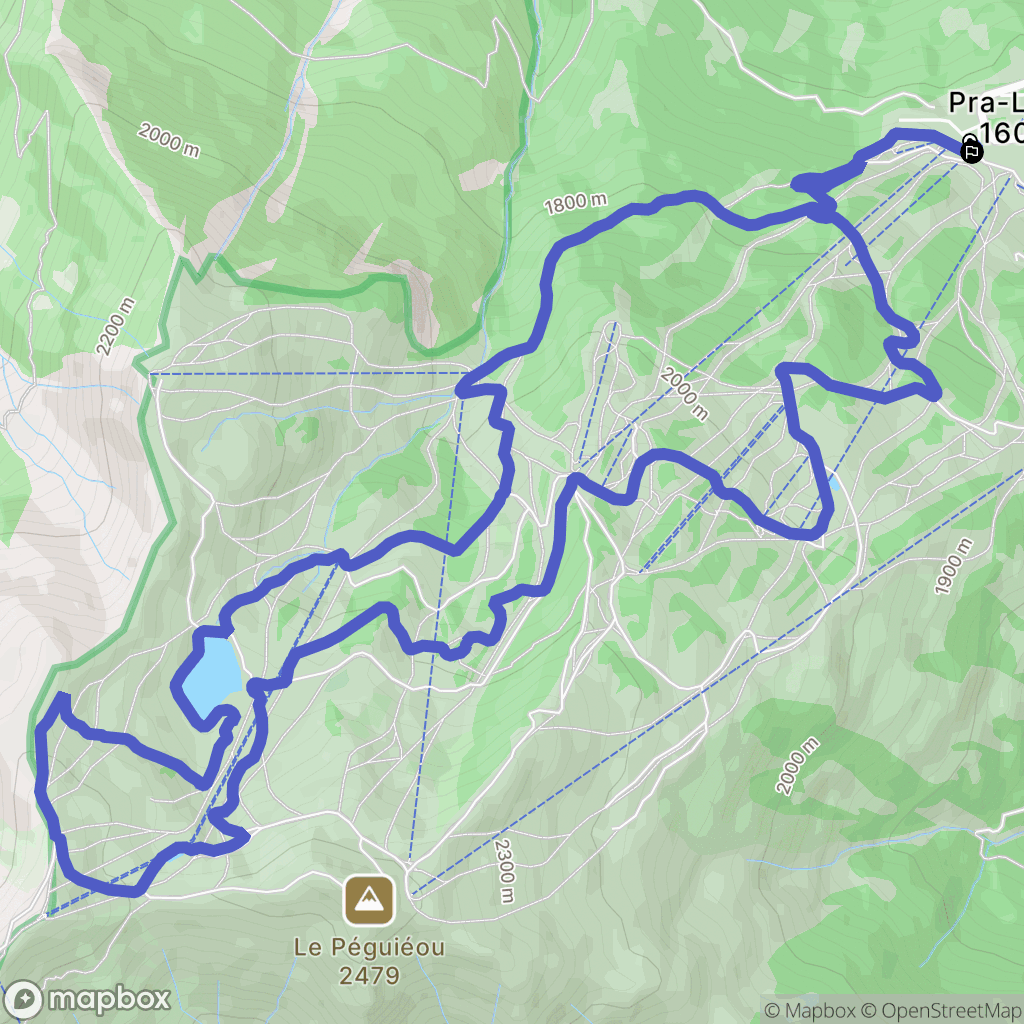 Uvernet-Fours : carte du parcours de randonnée - France