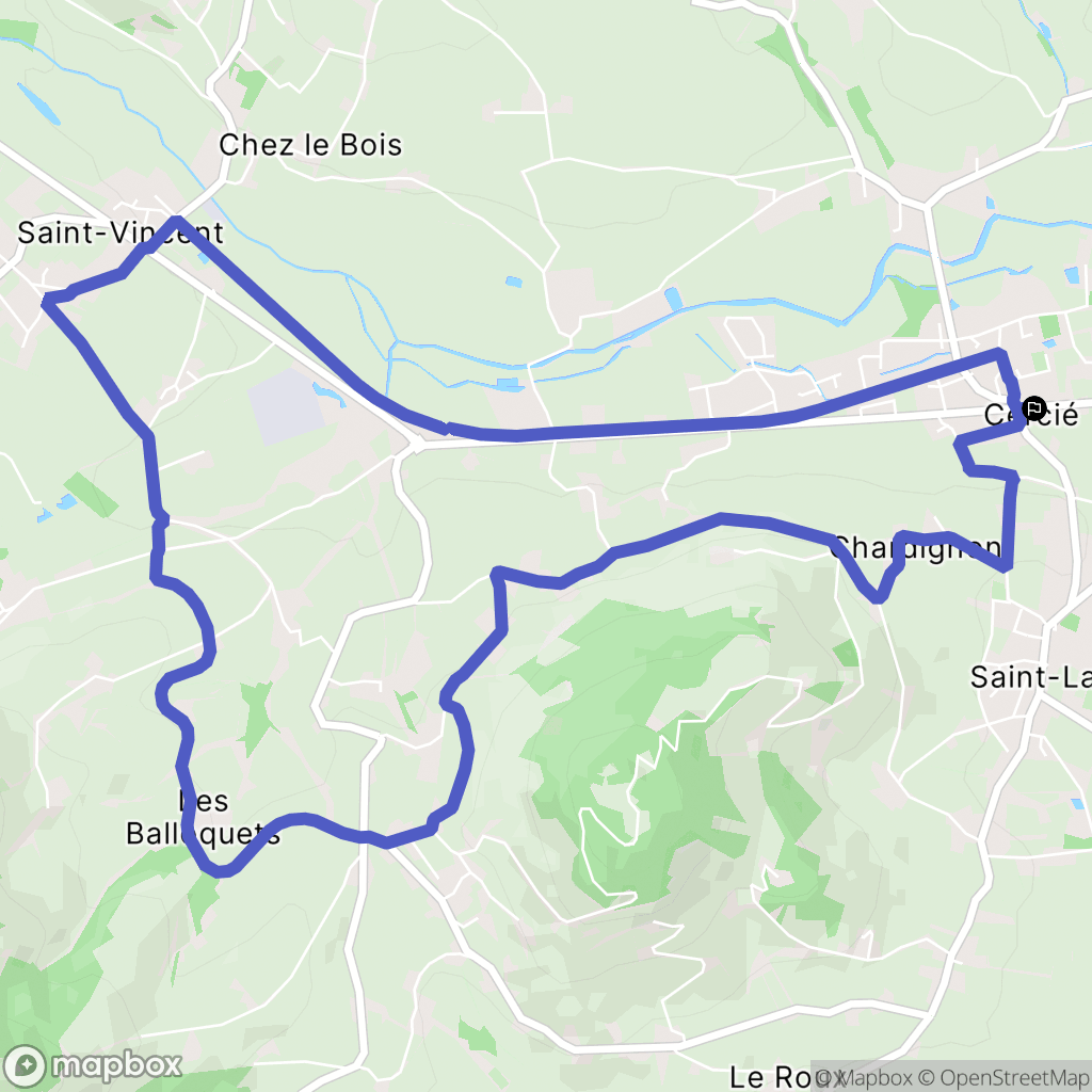 Cercié : carte du parcours de randonnée - France