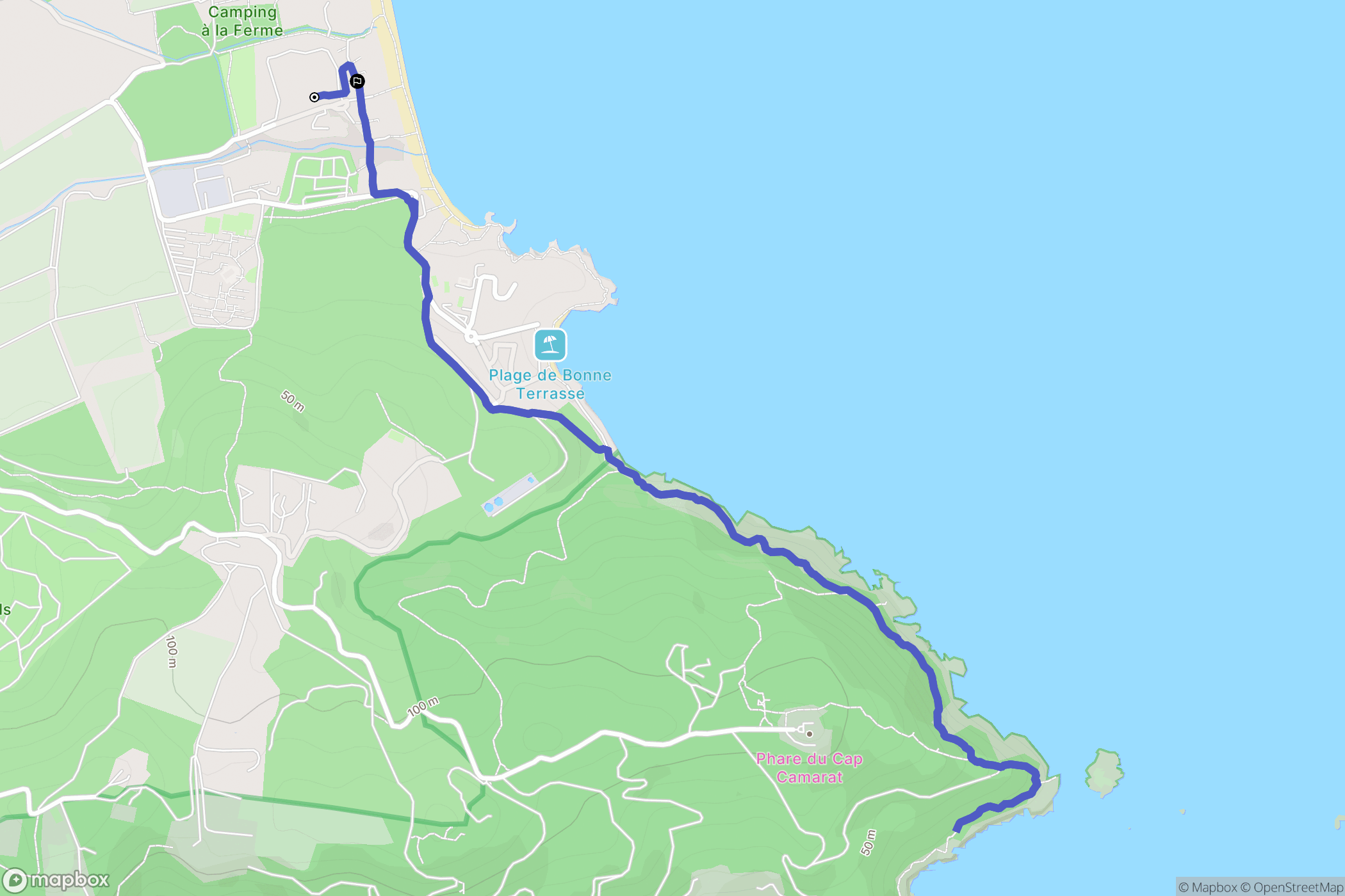 Ramatuelle : carte du parcours de randonnée - France
