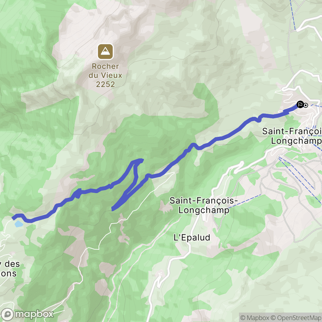 Saint-François-Longchamp : carte du parcours de randonnée - France