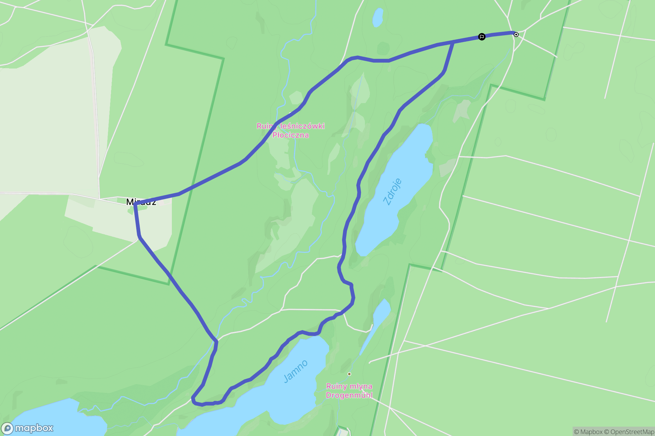 Brzeźniak: mapa trasy - Poland