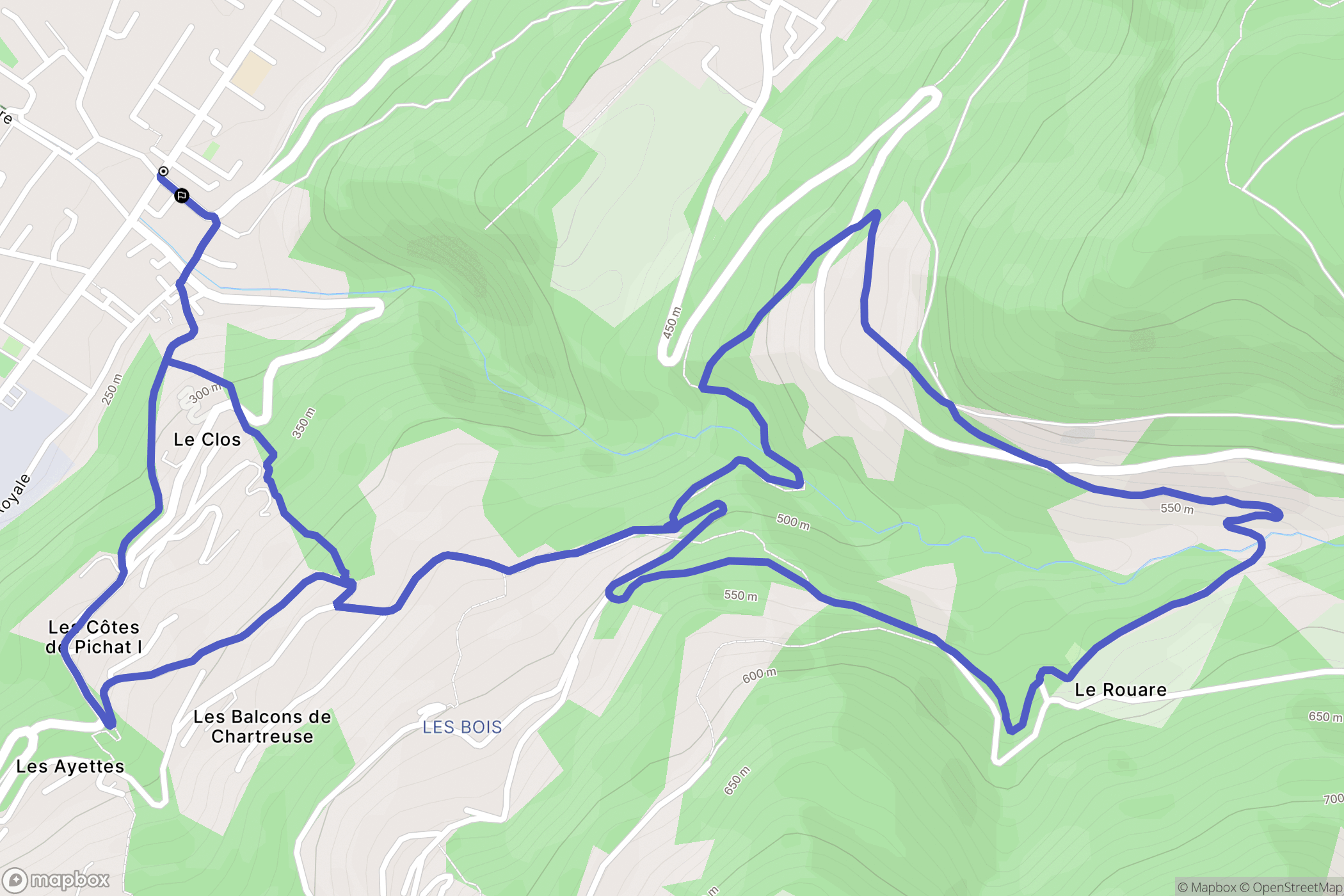 Le Champ-prés-Froges : carte du parcours de randonnée - France