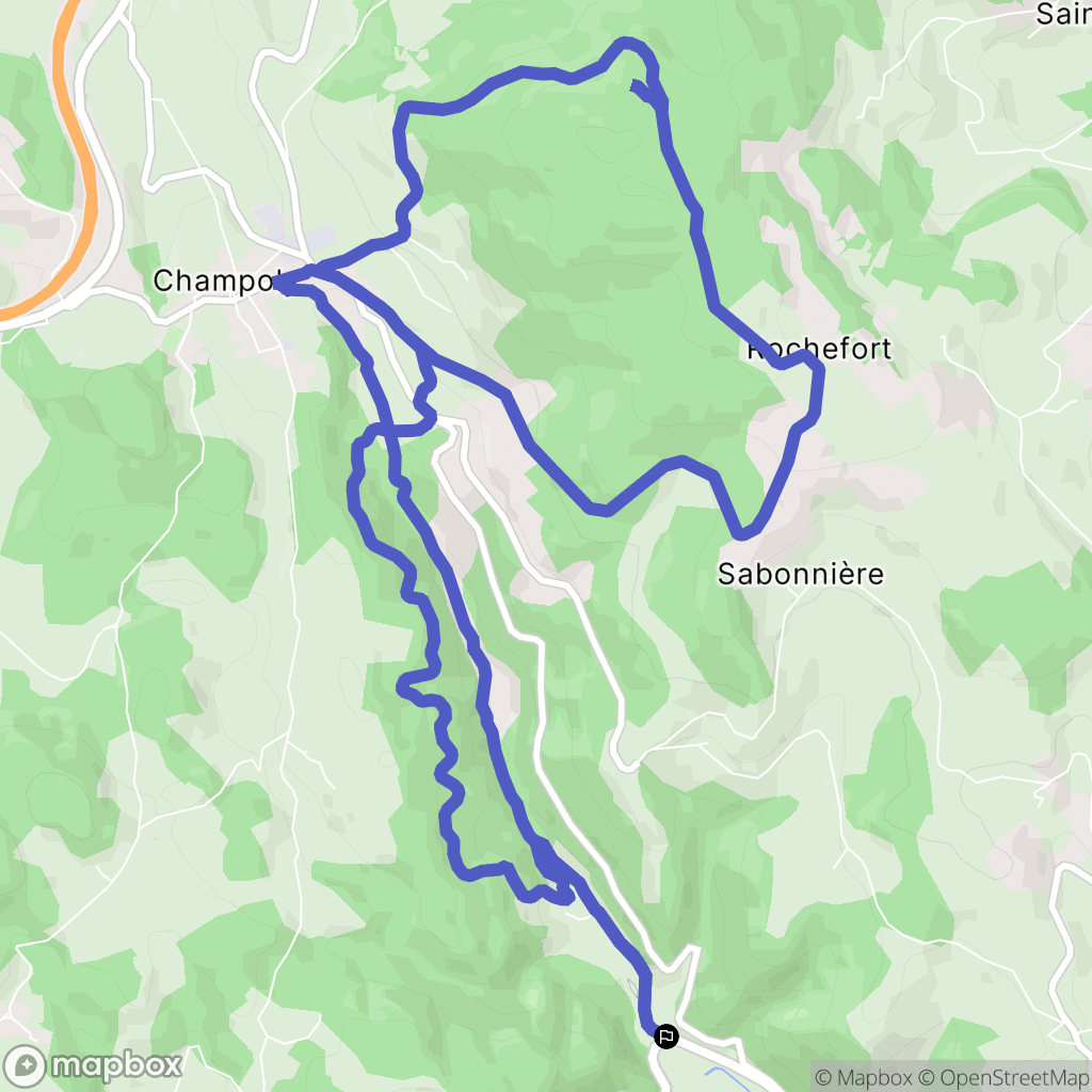 Champoly : carte du parcours de randonnée - France