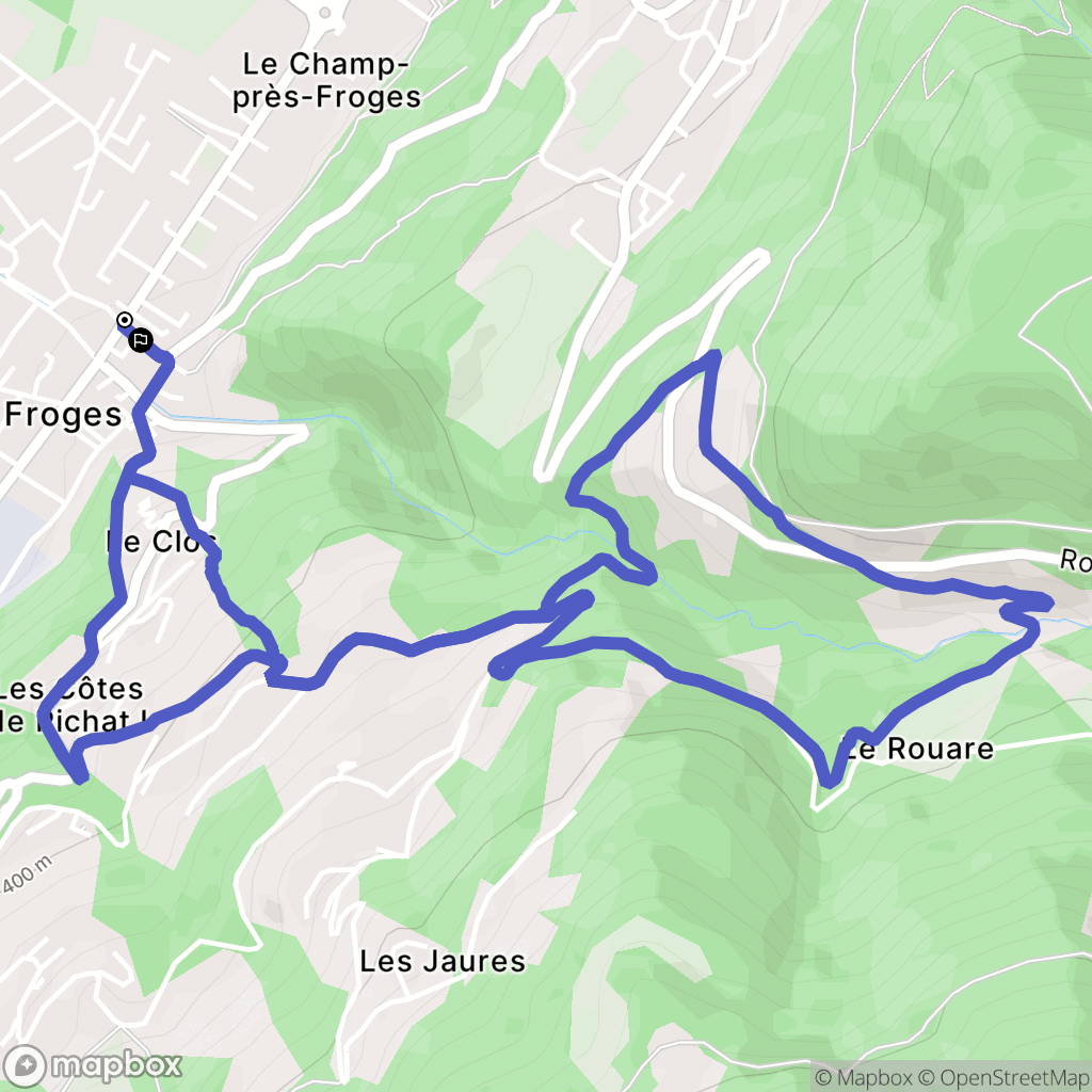 Le Champ-prés-Froges : carte du parcours de randonnée - France