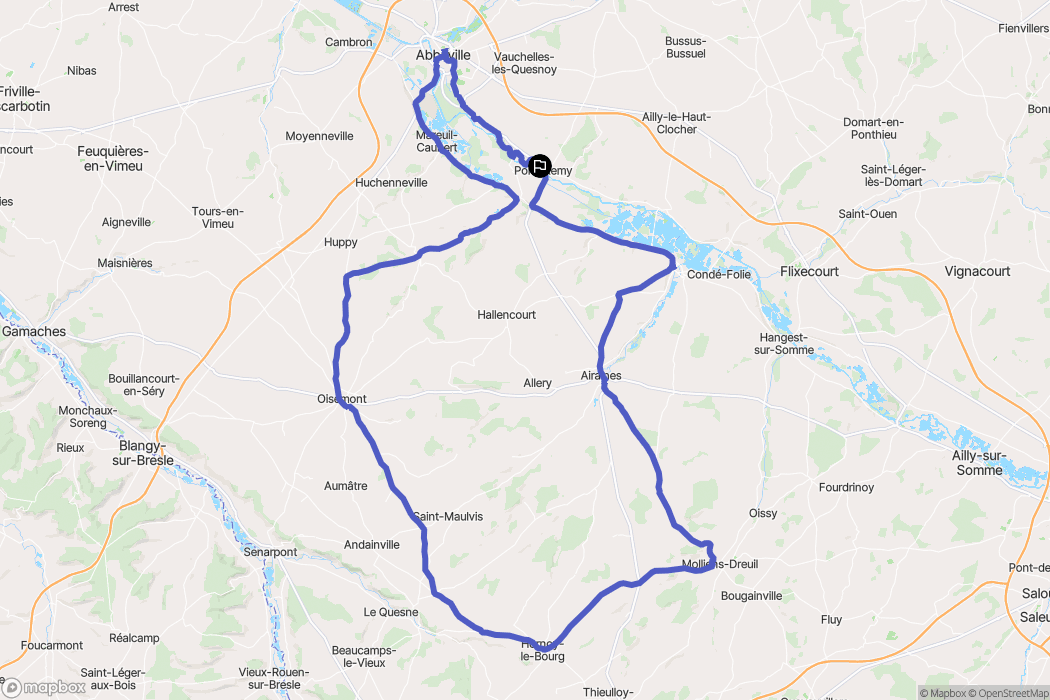 Pont-Remy : carte du parcours de randonnée - France