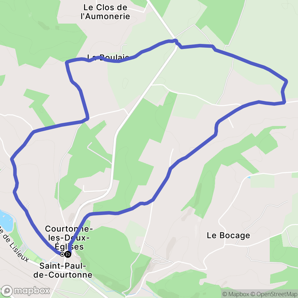 Courtonne-les-Deux-Églises : carte du parcours de randonnée - France