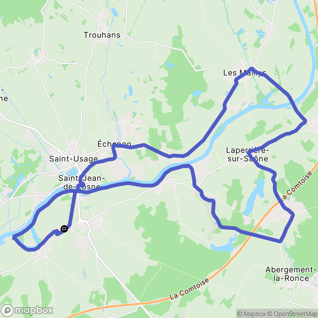 Losne : carte du parcours de randonnée - France