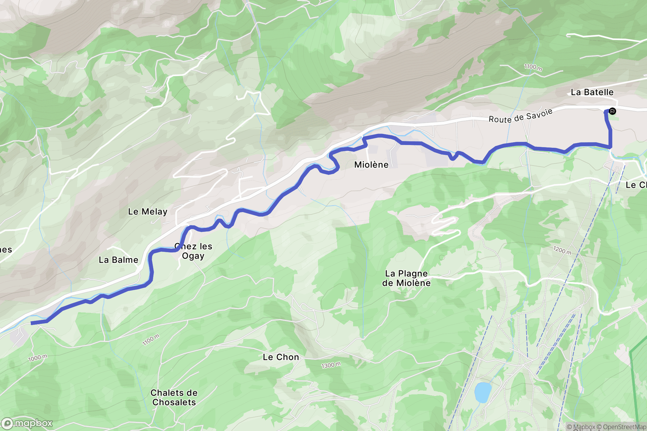 La Chapelle-d'Abondance : carte du parcours de randonnée - France
