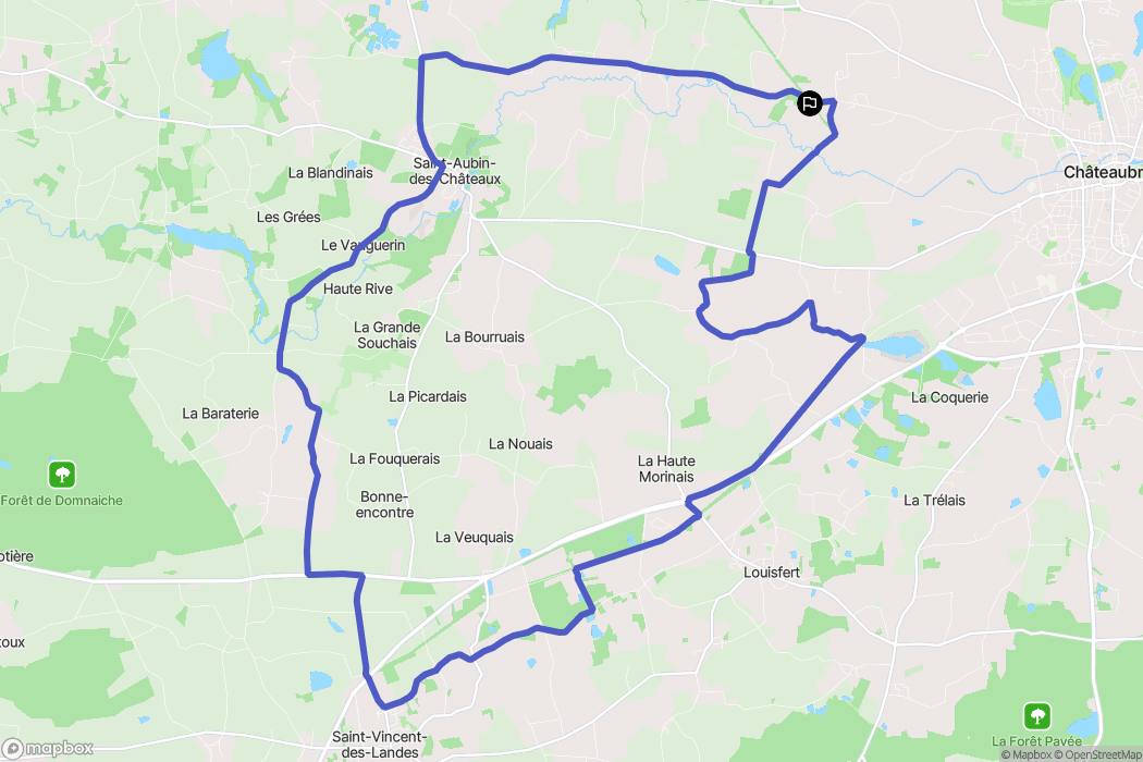 Châteaubriant : carte du parcours de randonnée - France