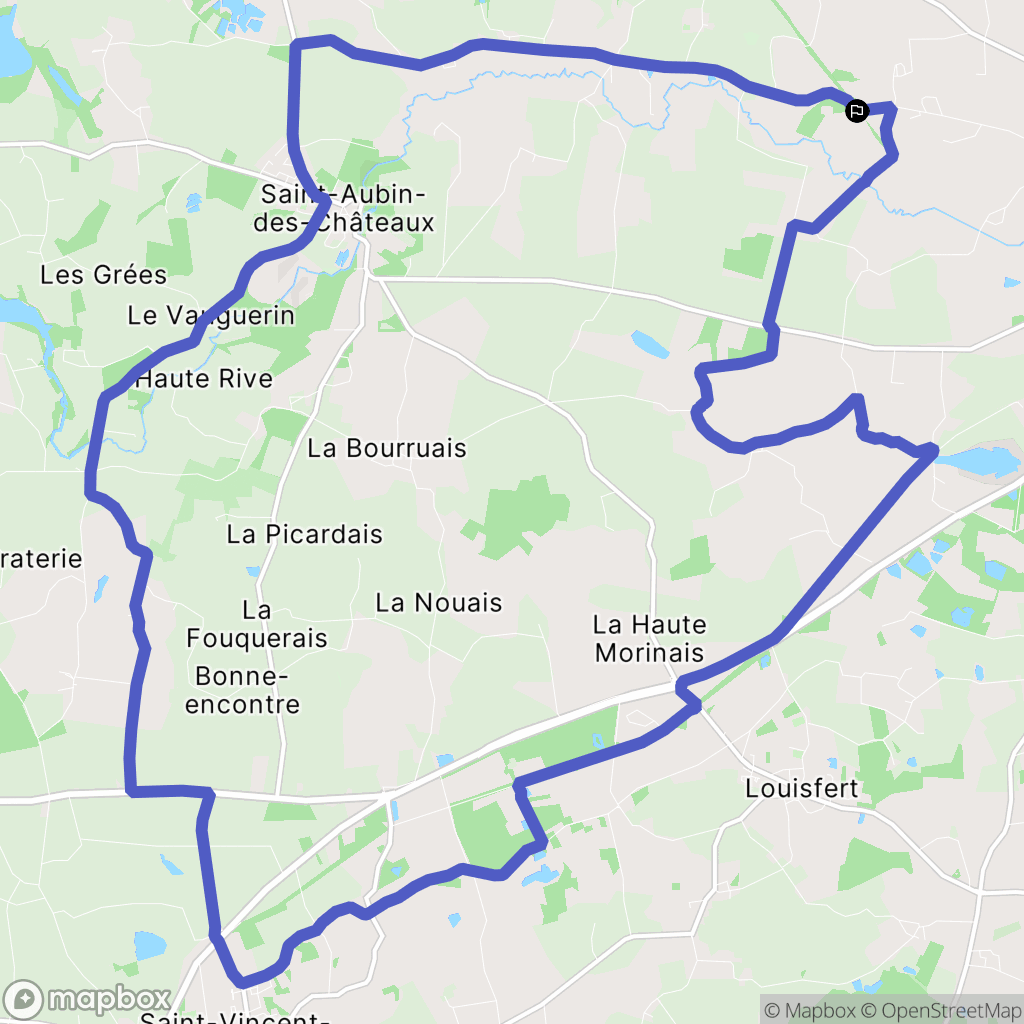 Châteaubriant : carte du parcours de randonnée - France