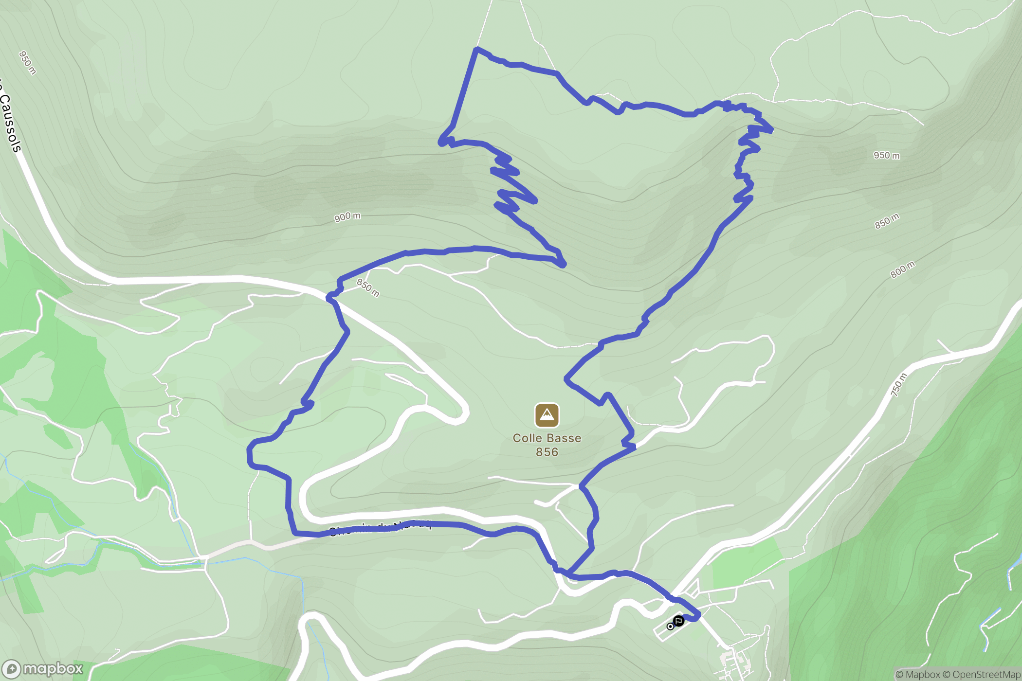 Gourdon : carte du parcours de randonnée - France