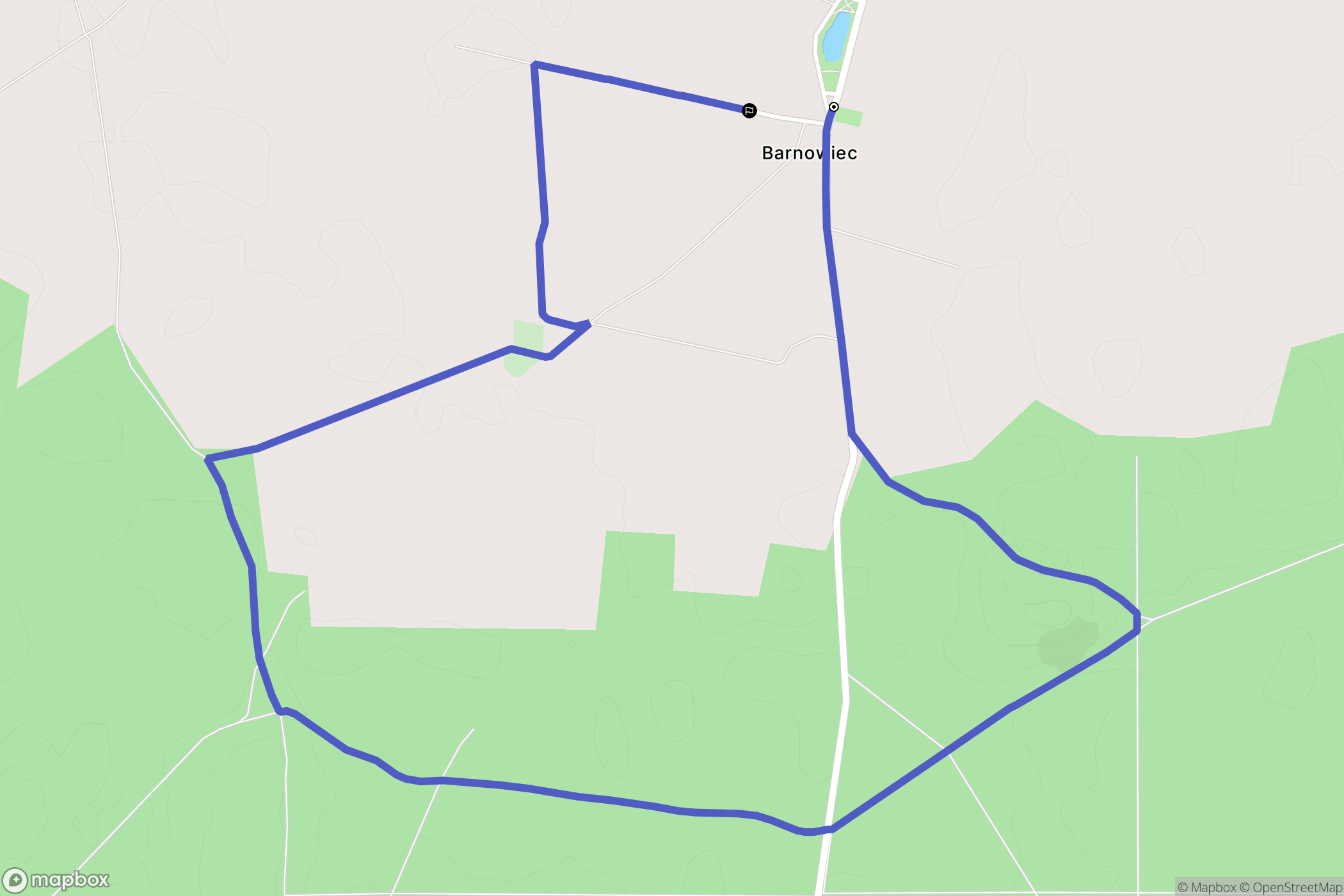 Barnowiec: mapa trasy - Poland