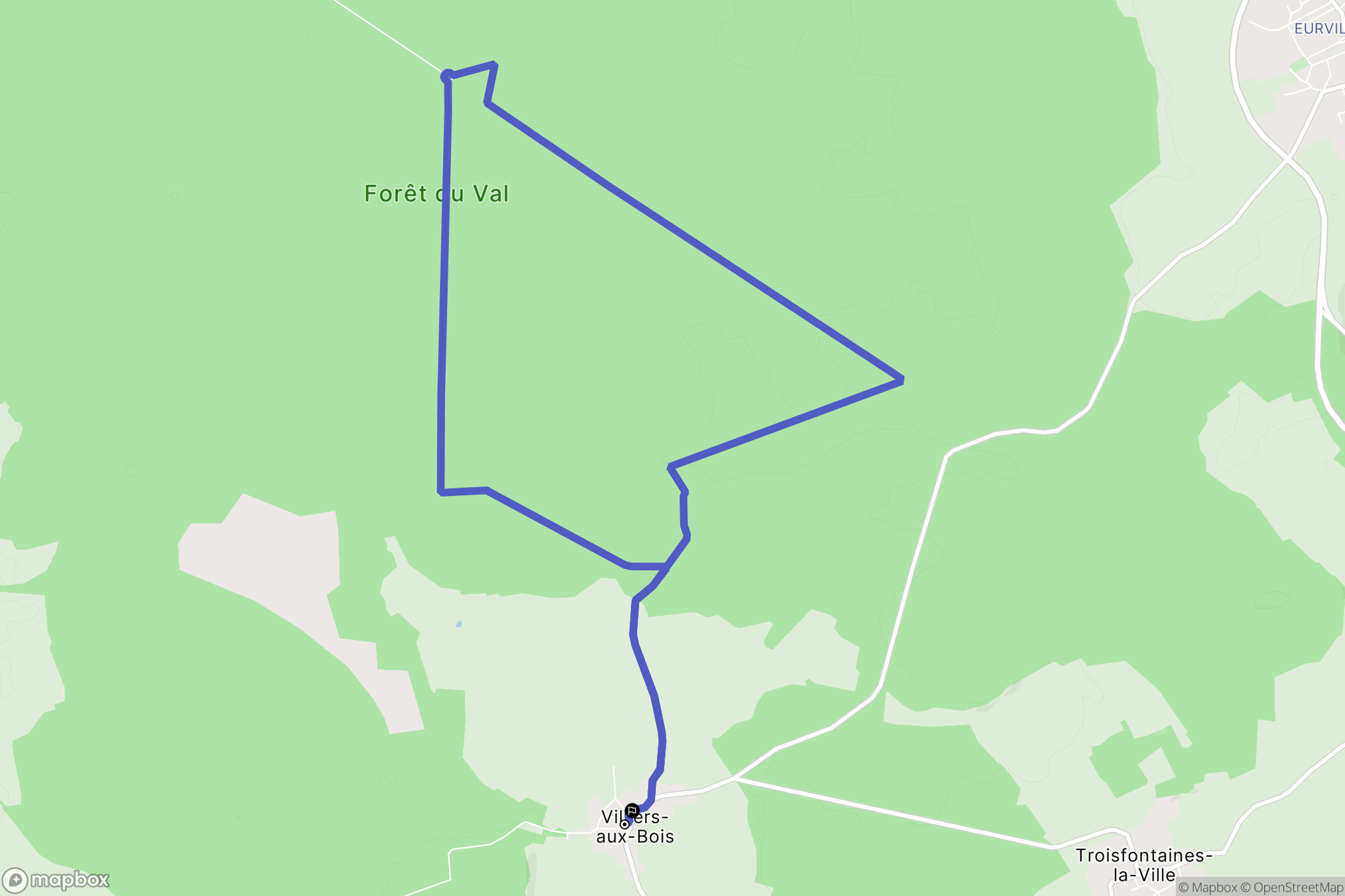 Troisfontaines-la-Ville : carte du parcours de randonnée - France