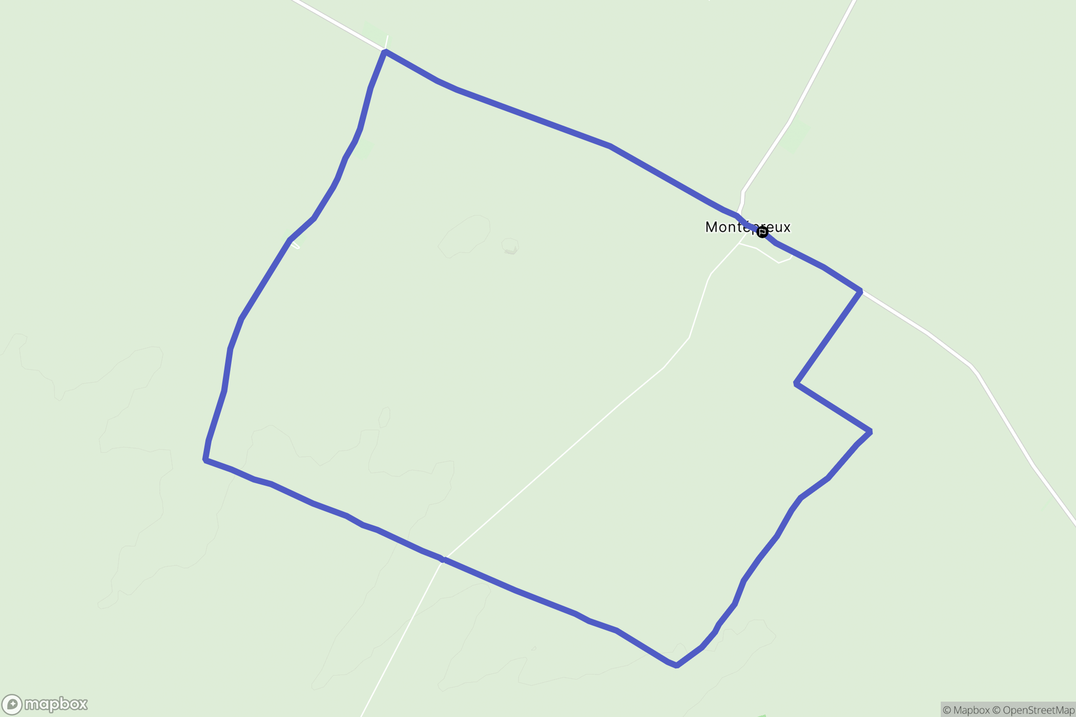 Montépreux : carte du parcours de randonnée - France