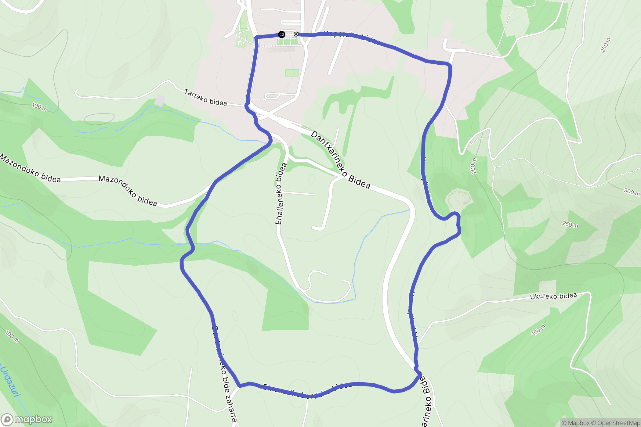 Ainhoa : carte du parcours de randonnée - France