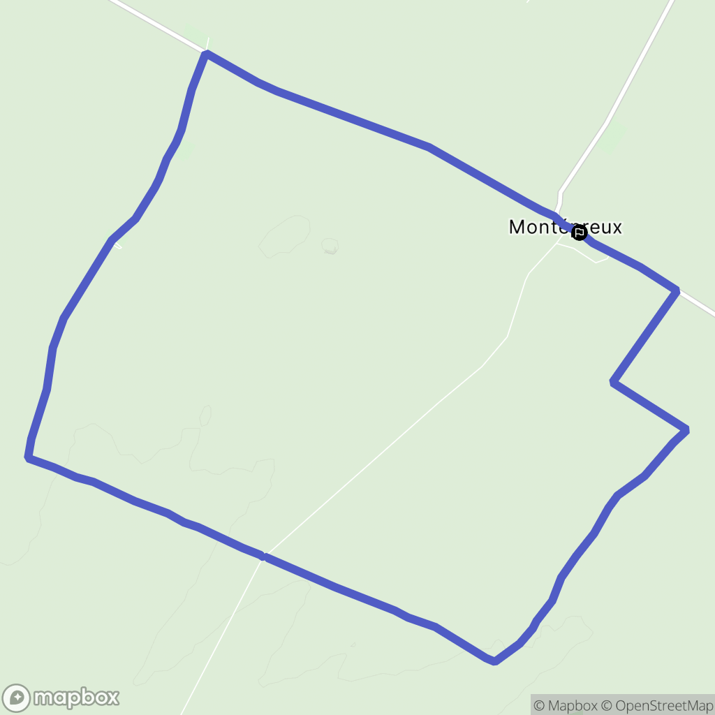 Montépreux : carte du parcours de randonnée - France