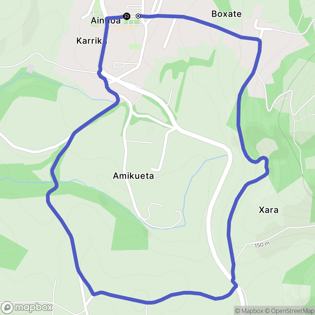 Ainhoa : carte du parcours de randonnée - France