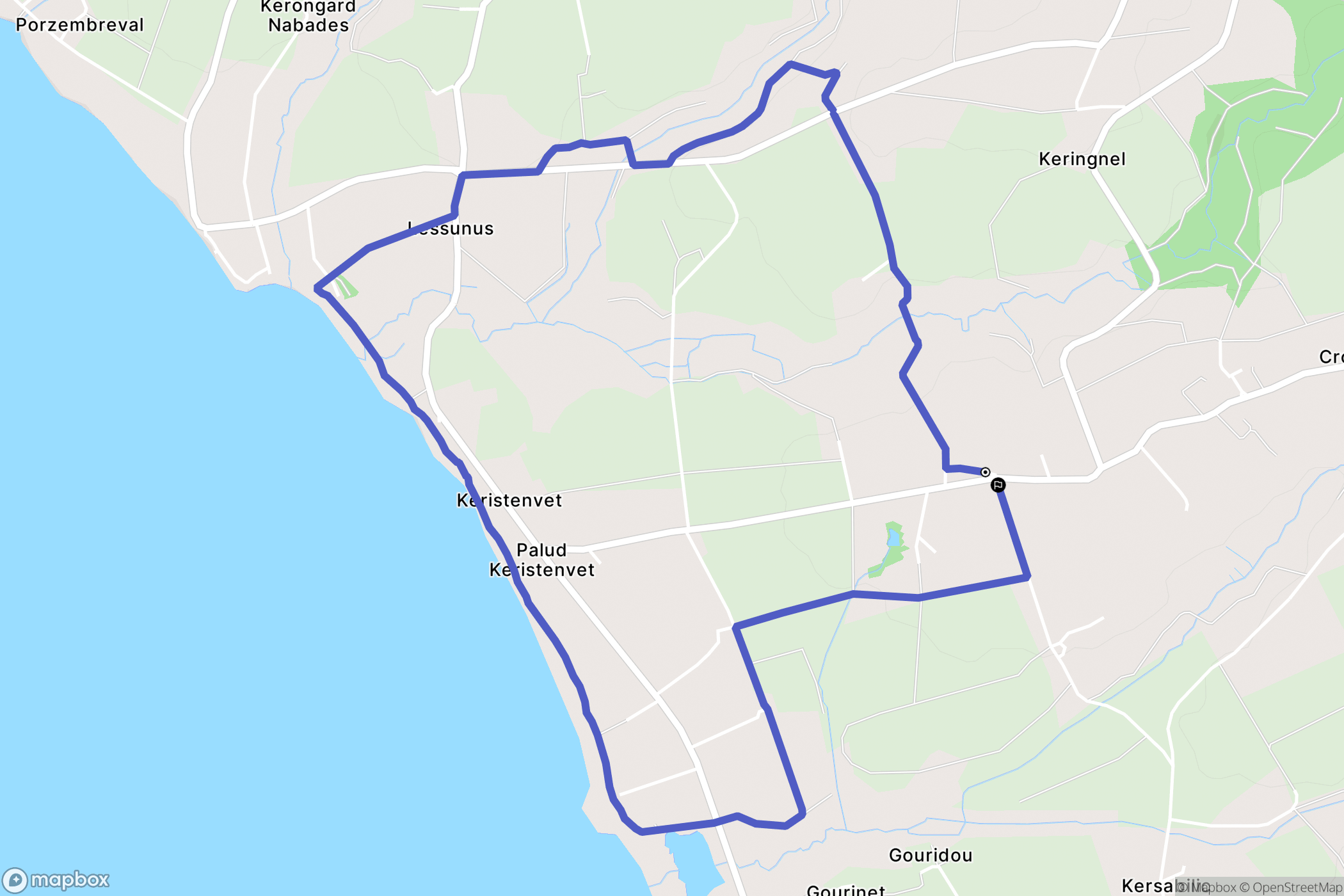 Plozévet : carte du parcours de randonnée - France