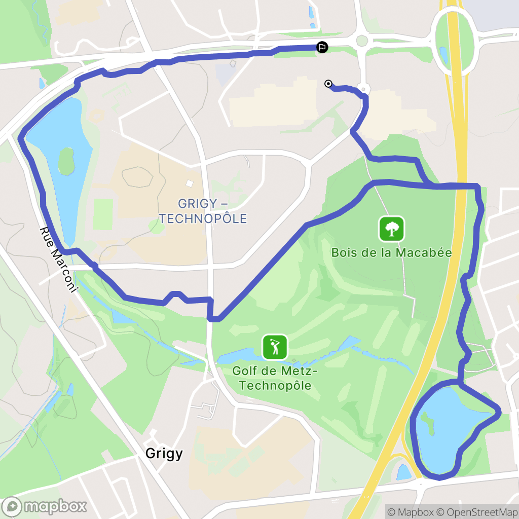 Metz : carte du parcours de randonnée - France