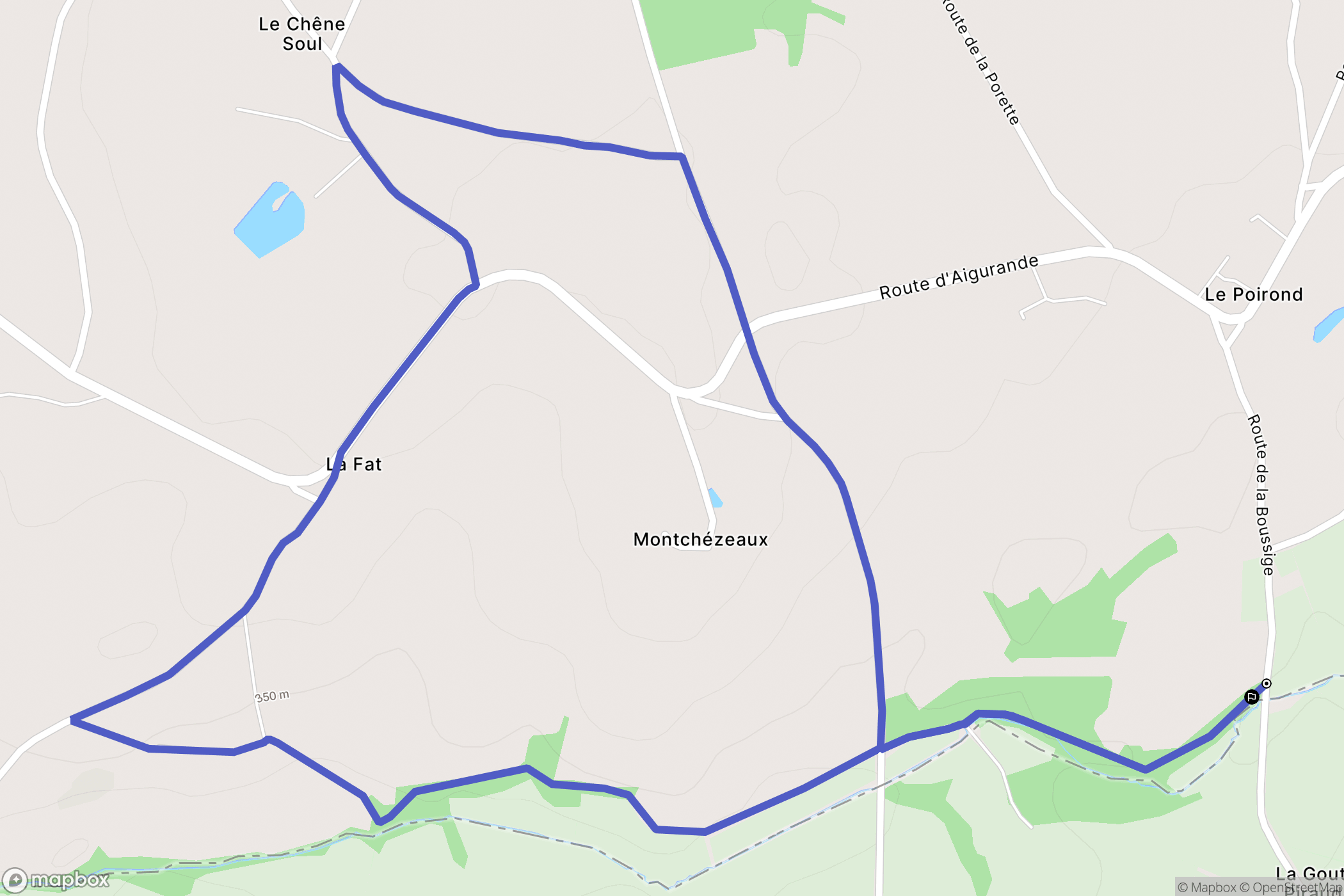 Montchevrier : carte du parcours de randonnée - France