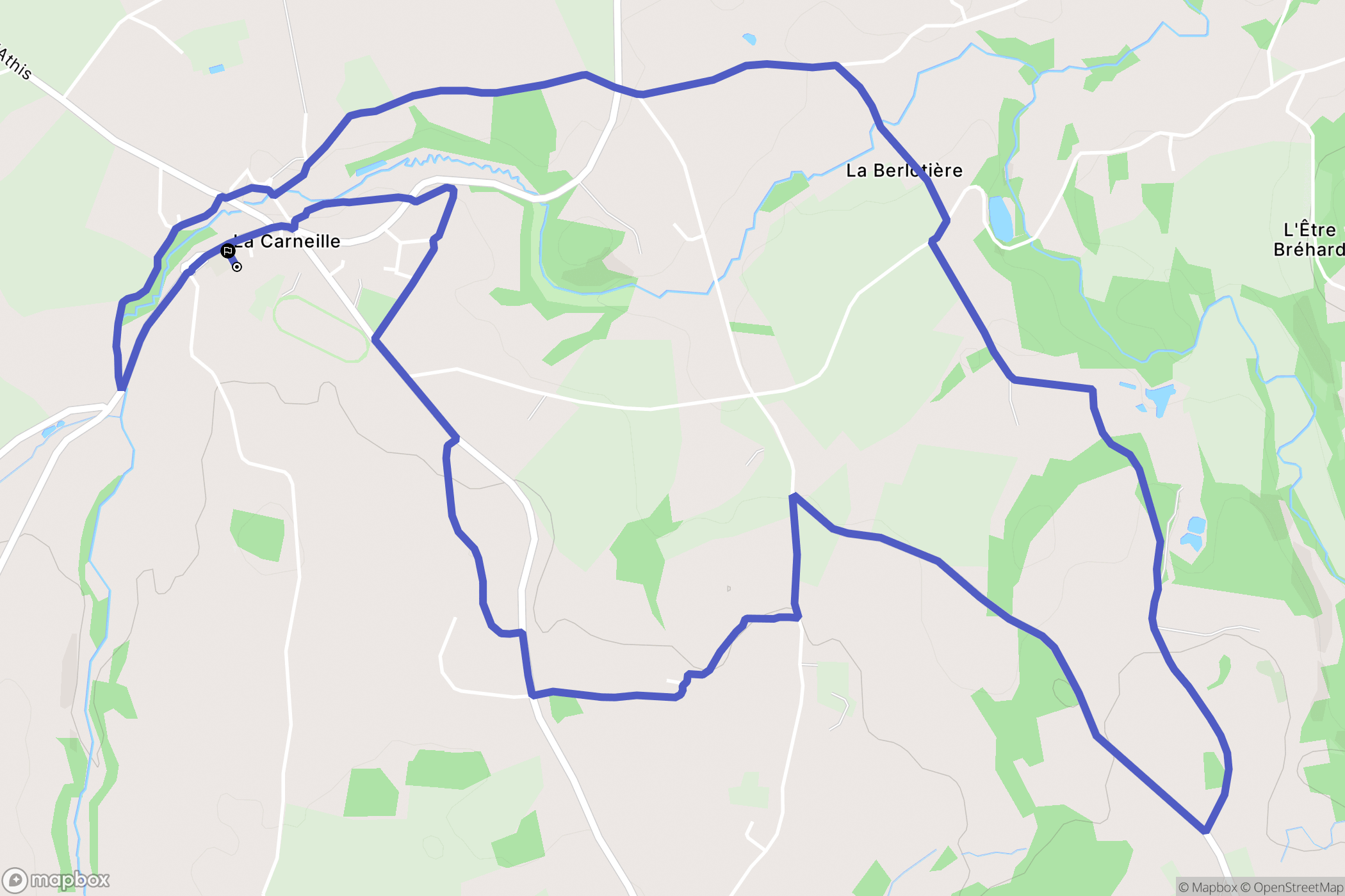 Athis-Val-de-Rouvre : carte du parcours de randonnée - France