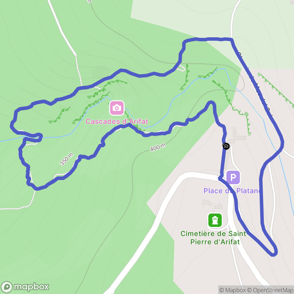 Arifat : carte du parcours de randonnée - France
