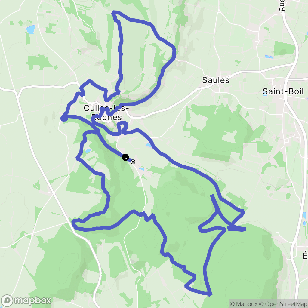 Culles-les-Roches : carte du parcours de randonnée - France
