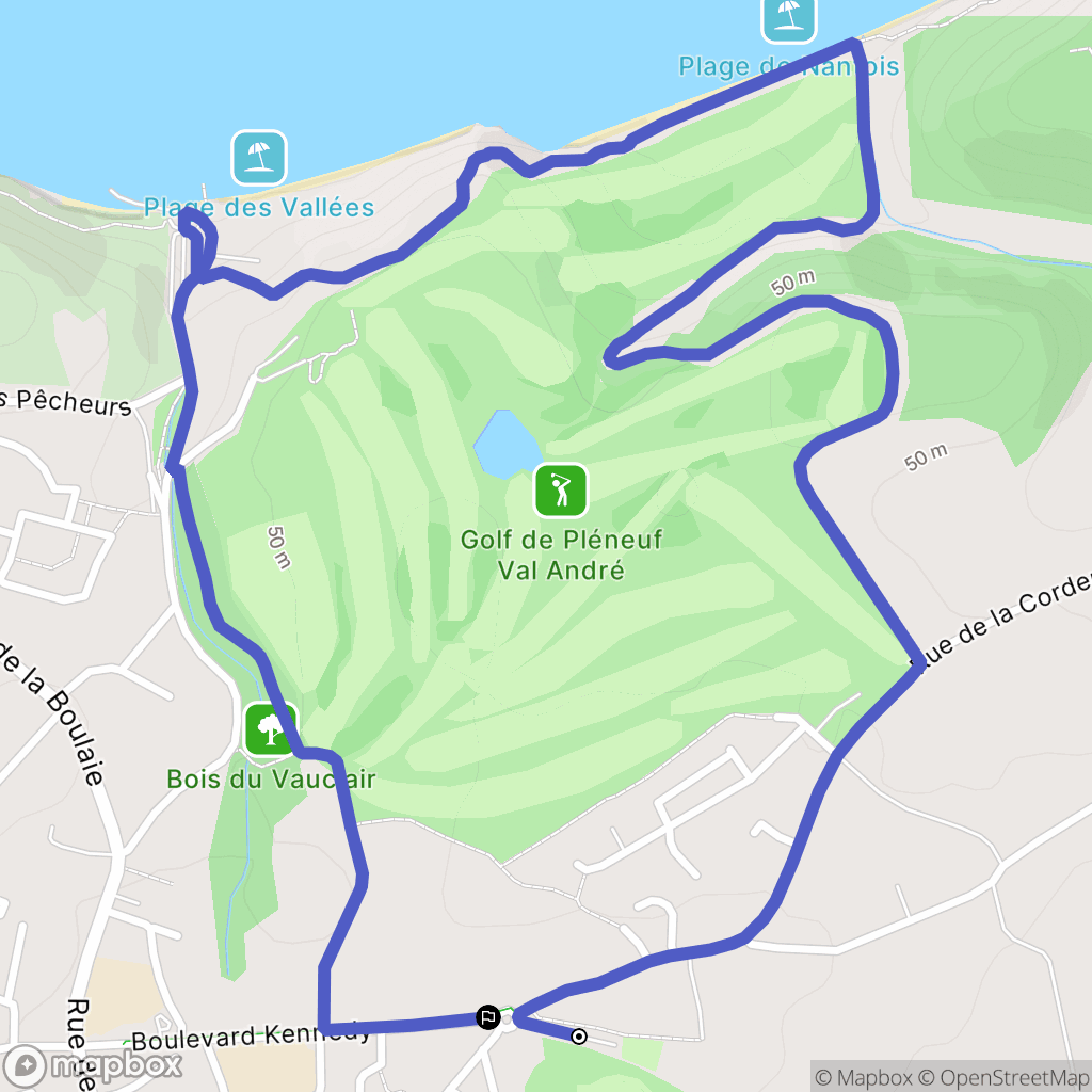 Pléneuf-Val-André : carte du parcours de randonnée - France