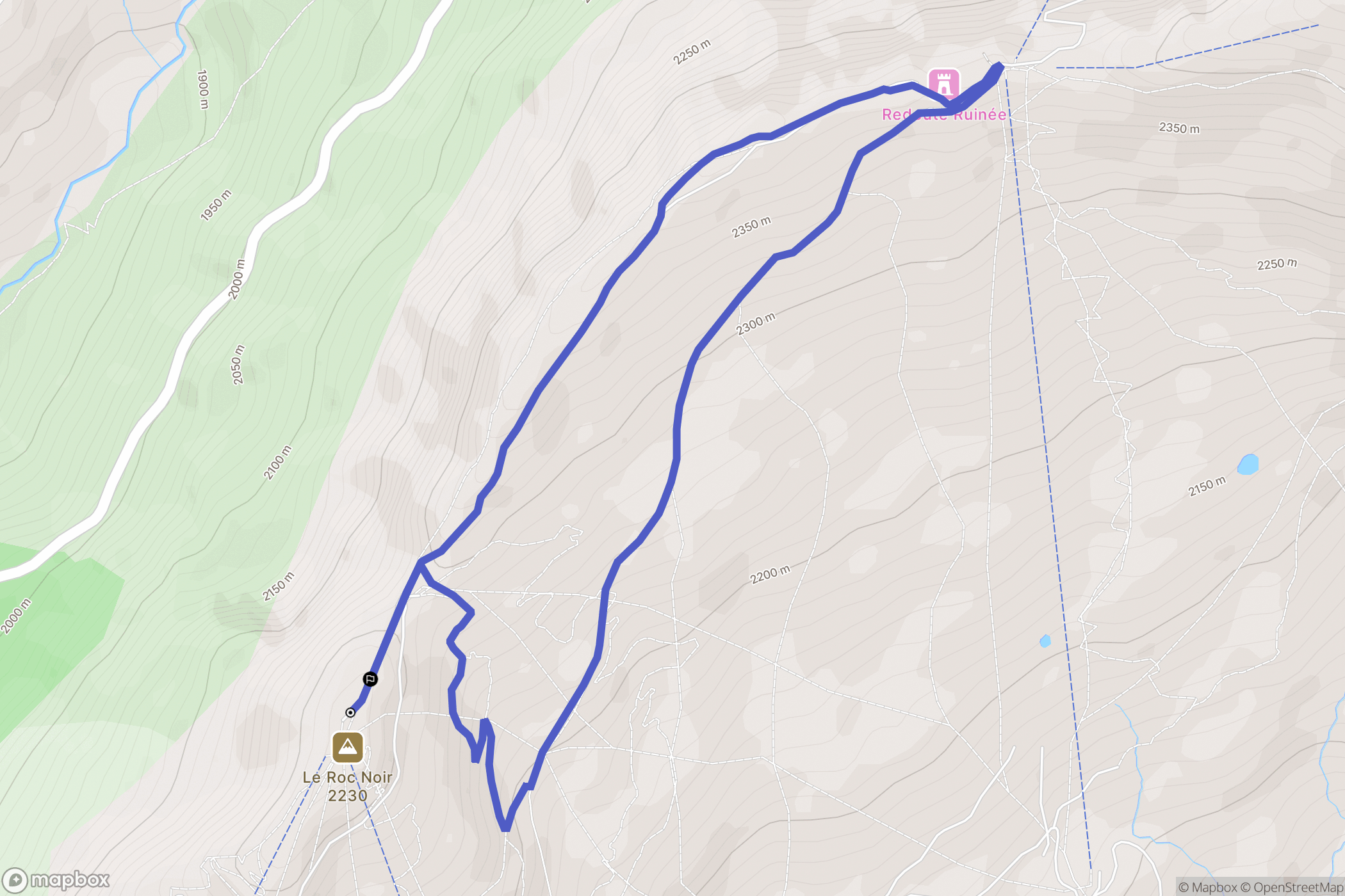 Montvalezan : carte du parcours de randonnée - France