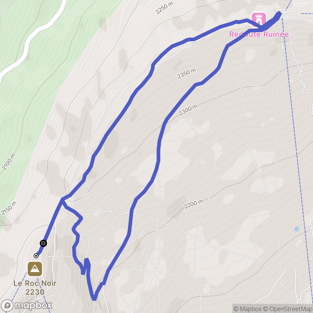 Montvalezan : carte du parcours de randonnée - France