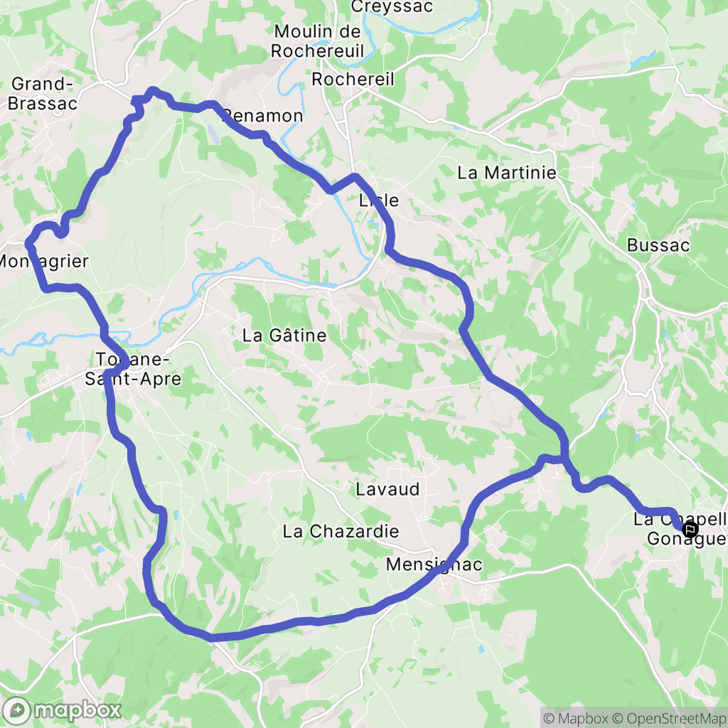 La Chapelle-Gonaguet : carte du parcours de randonnée - France