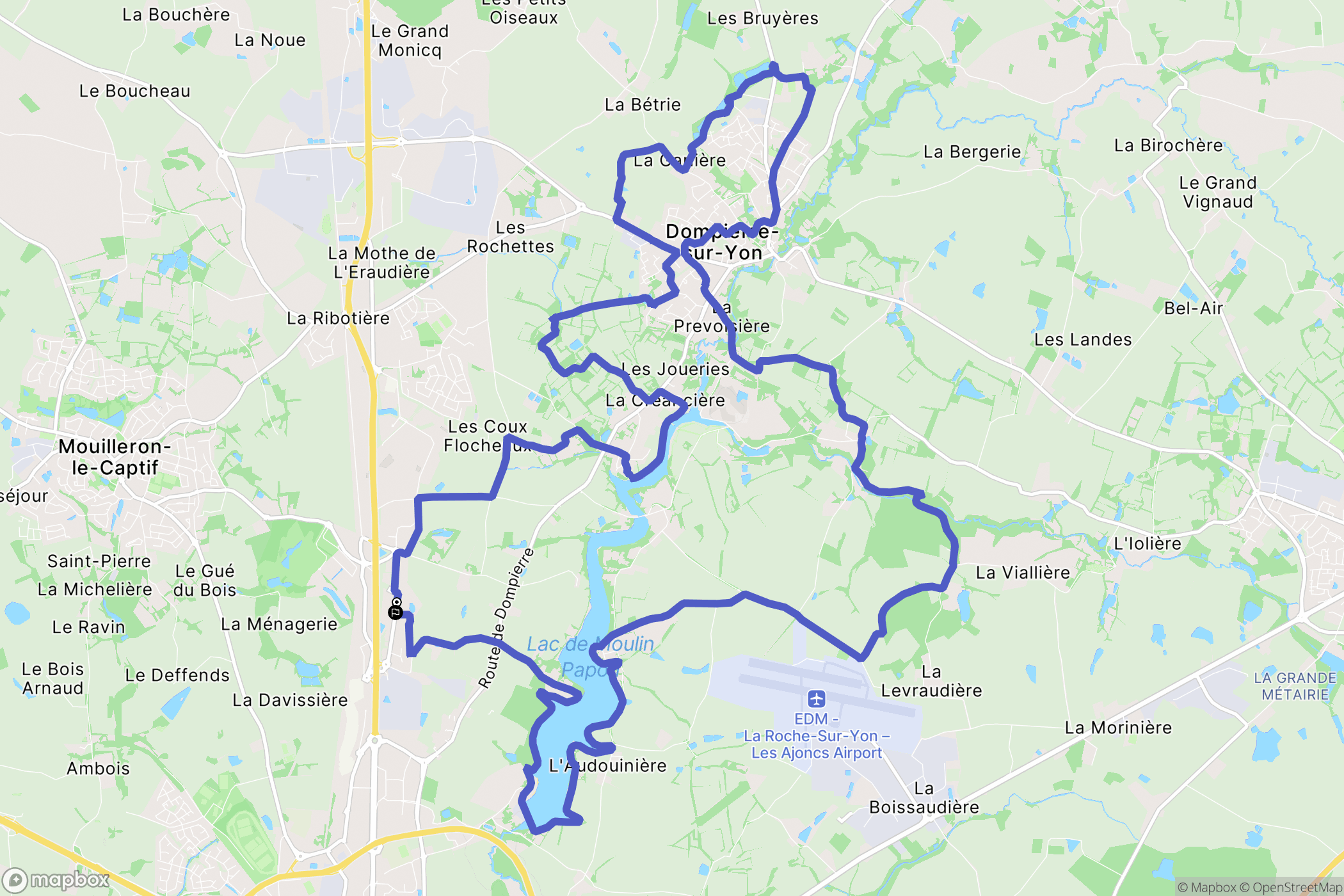 La Roche-sur-Yon : carte du parcours de randonnée - France