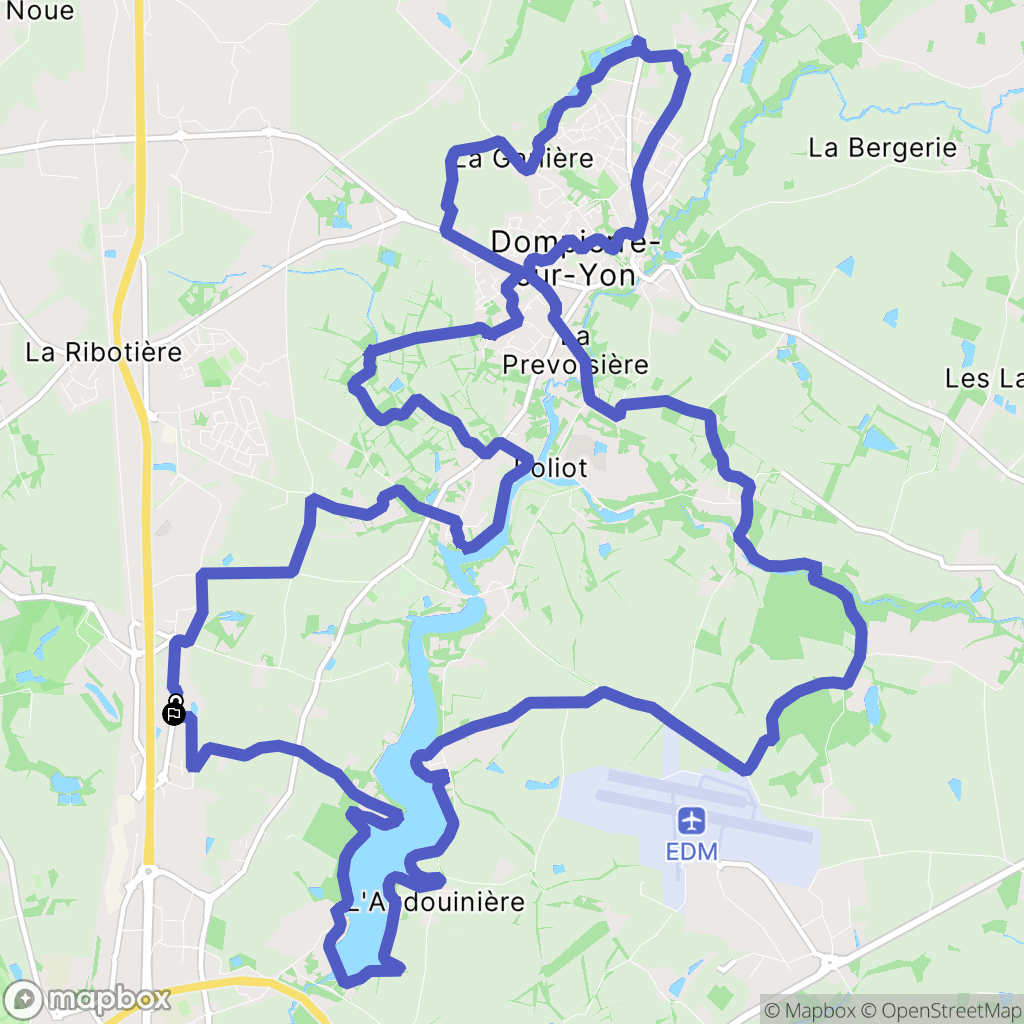 La Roche-sur-Yon : carte du parcours de randonnée - France