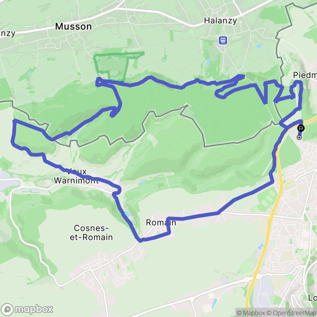 Mont-Saint-Martin : carte du parcours de randonnée - France