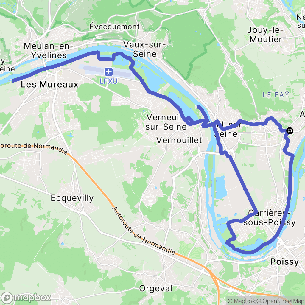 Andrésy : carte du parcours de randonnée - France